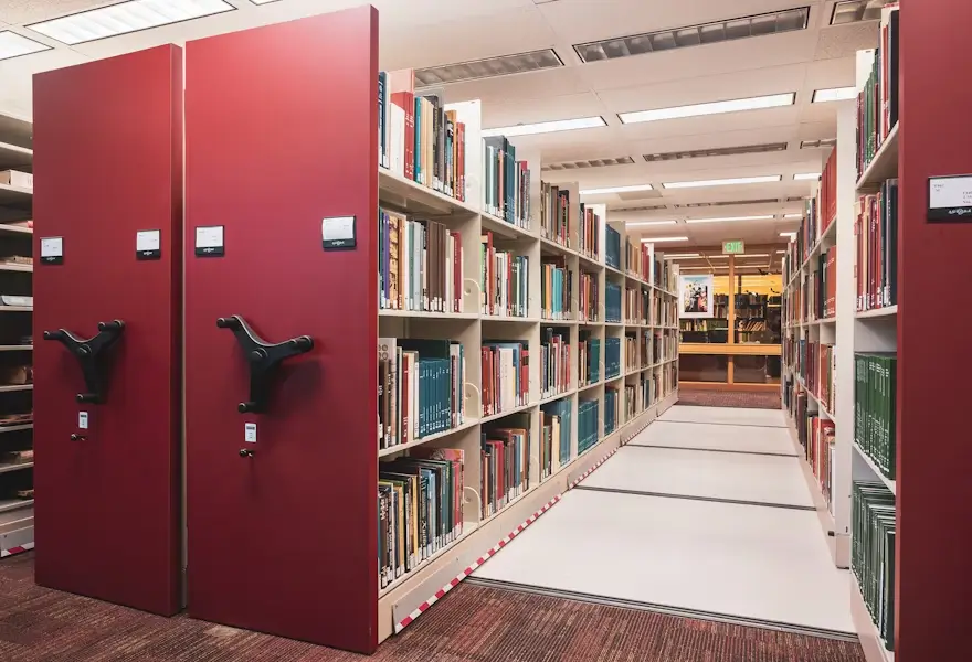 decor - red archive shelves representing data governance vs mdm